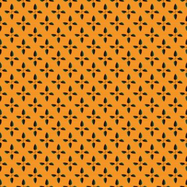 Küçük yeşil, sarı ve turuncu çiçekler. Bir sürü çiçekli hoş, pürüzsüz bir desen. Çiçek stili bir vektör. Moda baskıları için zarif bir şablon.