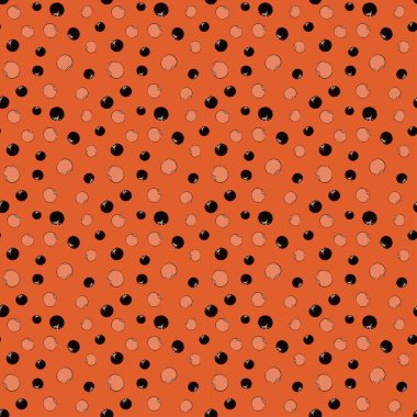 Moda olmayan domatesler Pembe, siyah ve turuncu renklerde Ditsy Print.