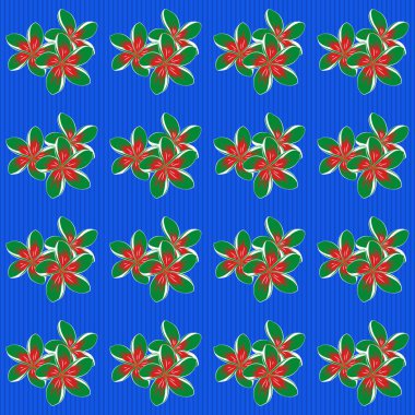 Bir sürü çiçeğin görüntüsüyle kusursuz bir desen. Mavi, yeşil ve kırmızı renkli küçük şirin çiçekler. Ditsy biçim vektör çizimi.