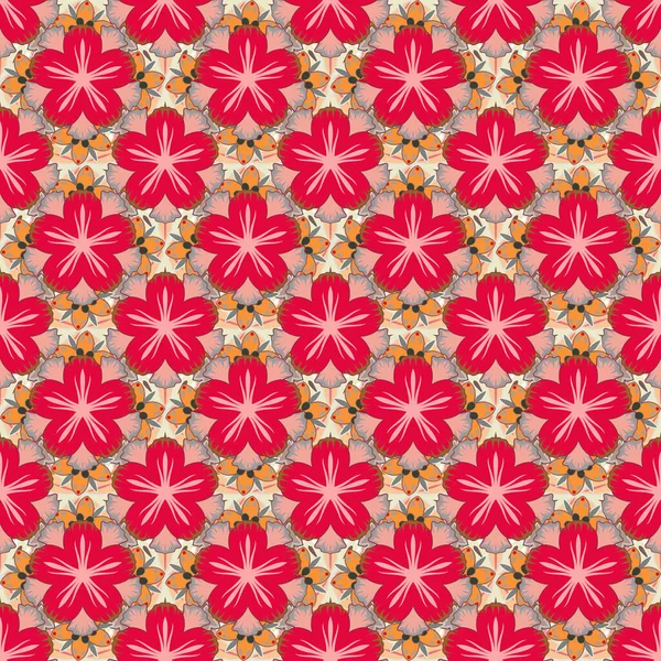 Padrão Sem Costura Floral Papel Primavera Com Flores Bonitos Abstratos — Vetor de Stock