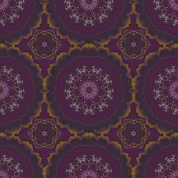 Векторная Иллюстрация Векторный Бесшовный Цветочный Узор Серых Фиолетовых Фиолетовых Цветах — стоковый вектор