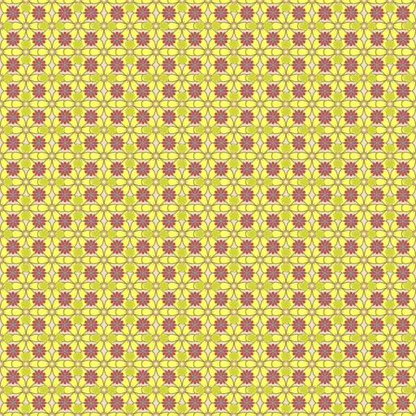 퇴비와 직물에 사용되는 끈적끈적 패턴입니다 노란색 베이지 초록색의 아름다운 꽃들이 — 스톡 벡터