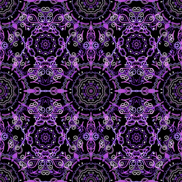 Damask Seamless Floral Pattern Violet Colors Vector Illustration — Stock Vector