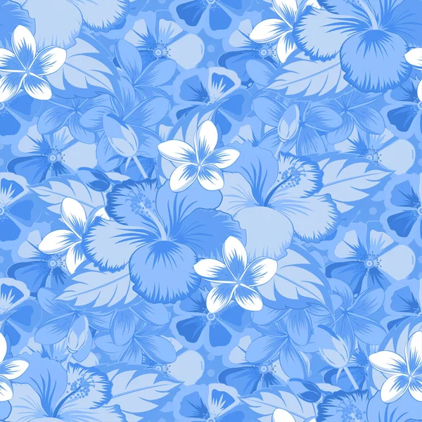 Modernes Hibiskusblütenmuster Mit Königlichem Hibiskus Farbige Orientalische Muster Blauen Braunen — Stockvektor