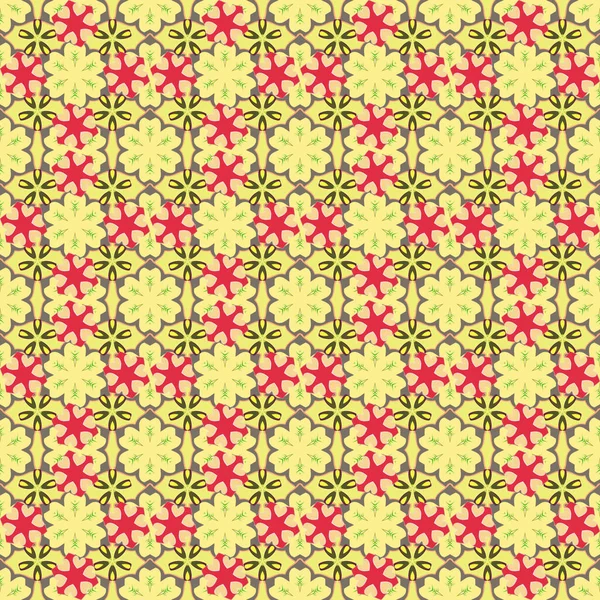 Diseño Damasco Patrón Vectorial Clásico Tradicional Amarillo Beige Rosa Patrón — Archivo Imágenes Vectoriales