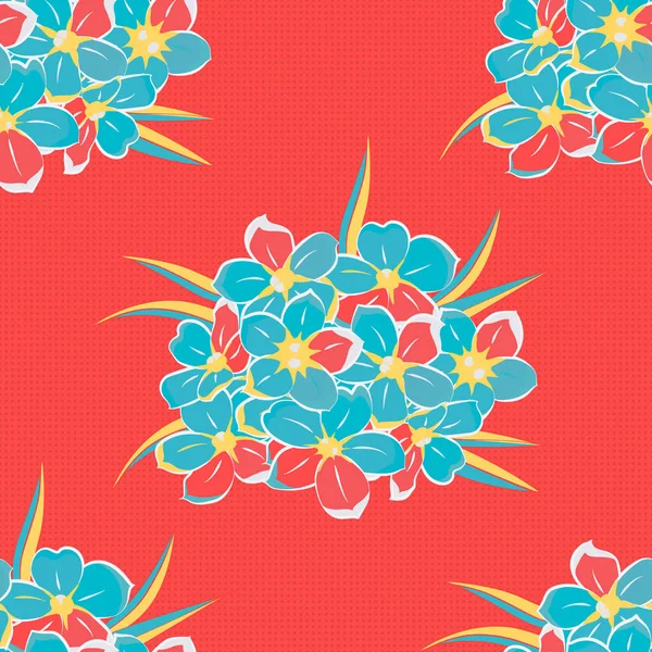 Patrón Sin Costuras Con Flores Decorativas Verano Forget Colores Amarillo — Vector de stock