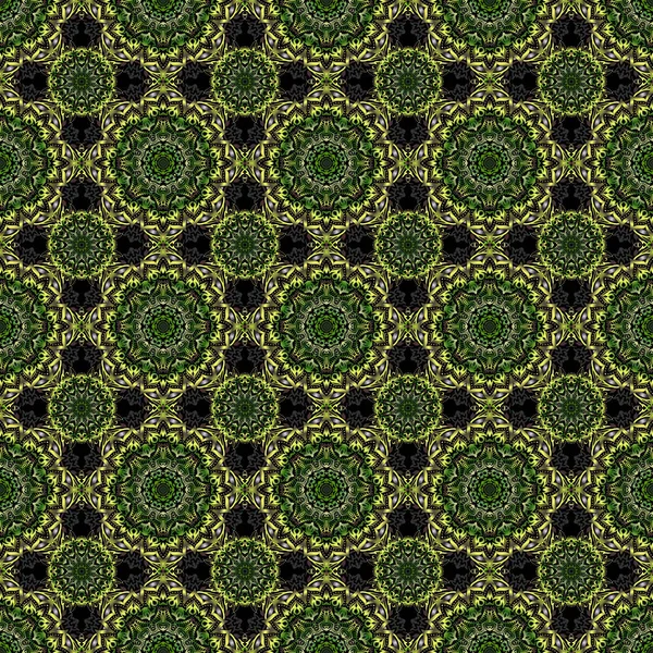 Зеленый Абстрактный Цветочный Орнамент Векторный Бесшовный Узор Абстрактных Декоративных Элементов — стоковый вектор