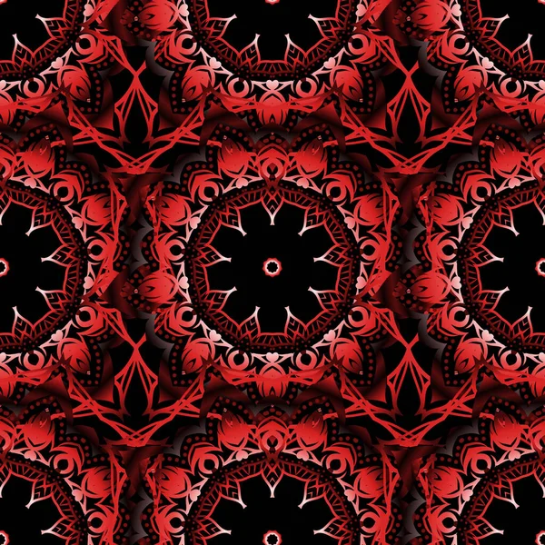 Çiçeksiz desen. Duvar kağıdı barok, Pembe, kırmızı ve kahverengi renklerde kusursuz vektör arkaplan.