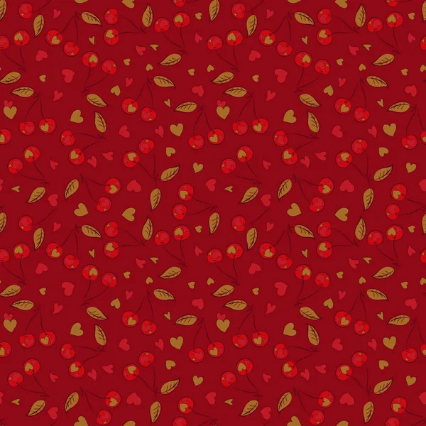 Flower Card Vector Cherry Hand Drawn Seamless Pattern Flower Background — Stock Vector