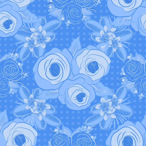 Aquarelle Motif Sans Couture Sur Fond Rayé Impression Florale Vectorielle — Image vectorielle