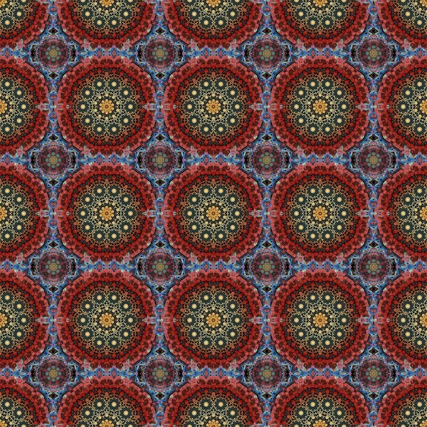 Цветочный Узор Маски Коричневого Синего Красного Цветов Королевские Обои Абстрактными — стоковый вектор