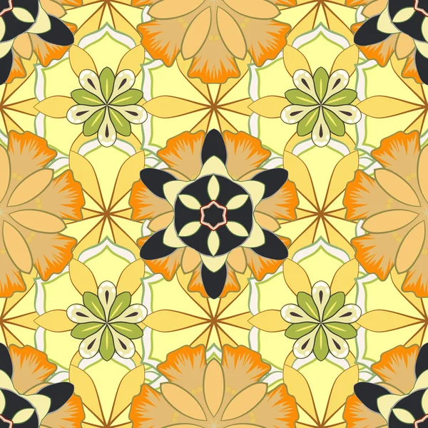 Fondo Floral Colores Gris Amarillo Beige Para Imprimir Sobre Tela — Archivo Imágenes Vectoriales