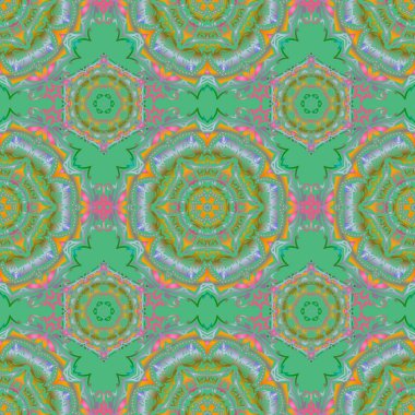 Vektörsüz geometrik desenler. Kartlar, davetiyeler, yeşil ve pembe renkli web tasarımı için dekoratif arka plan. Retro dijital kağıt. Eski dokular.