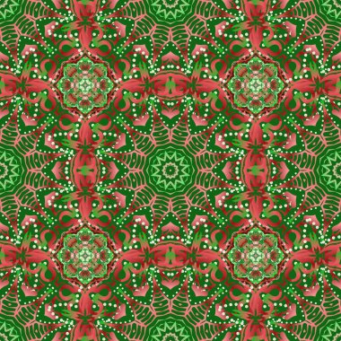 Kar yağan stok vektör çizimi. Kar taneleri, pembe, yeşil ve sarı renkli kar taneleri. Güzel soyut tasarım..