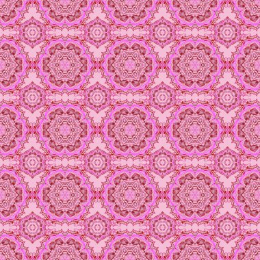 Kırmızı, morumsu ve pembe renklerde çiçek süsü. Renkli desenler antika. Vektörsüz arkaplan.