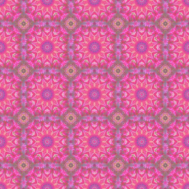 Pembe, bej ve menekşe rengi Victoria dönemi desenli klasik süslemeler. Kusursuz damaske deseni.