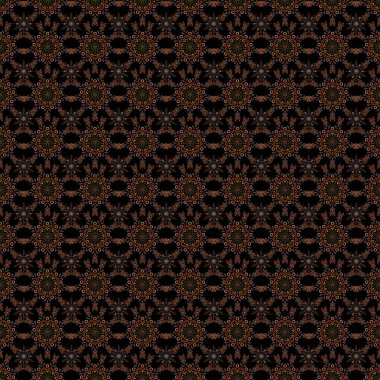 Kahverengi ve kırmızı renkli kar taneleri deseni. Düşen kar taneleriyle soyut siyah arkaplan.