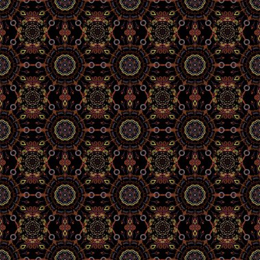 Kar taneleri, siyah arka planda mor, kahverengi ve yeşil renkli kar yağışı. Kar yağan stok vektör çizimi. Tasarım.