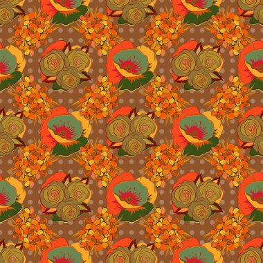 Eski bir çiçek süsü. Soyut klasik dikişsiz desen
