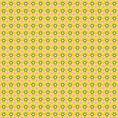 Çiçek baskısı. Tekrarlanan Çiçek Deseni. Modern Motley çiçek deseni bej, sarı ve yeşil renklerde..