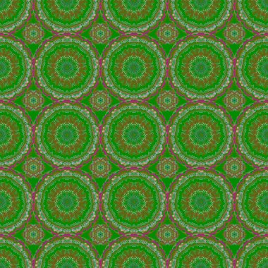 Damask, yeşil ve mavi renklerde, pürüzsüz desen. Raster illüstrasyonu.