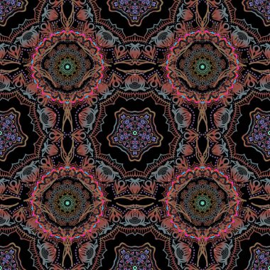 Zarif çiçekli barok şablonu. Vektör damaskesiz desen. Klasik lüks, eski moda İspanyol süsü, duvar kağıtları, tekstil ve ambalaj için kraliyet Victoria dönemi kusursuz dokusu..