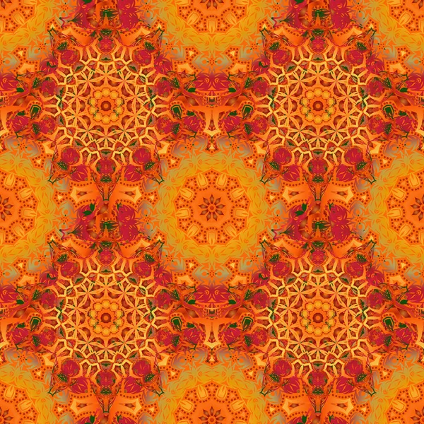 Bonita Ilustración Vectorial Sin Costura Dibujada Mano Amarillo Marrón Naranja — Archivo Imágenes Vectoriales