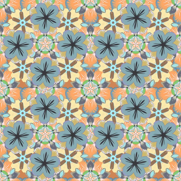 Davetiyeler için dekorasyon, tebrik kartları, bej, mavi ve sarı renkli teşekkür mesajı. Vektör açgözlülüğü ve tasarım için kusursuz desen. Viktorya tarzı elementler.