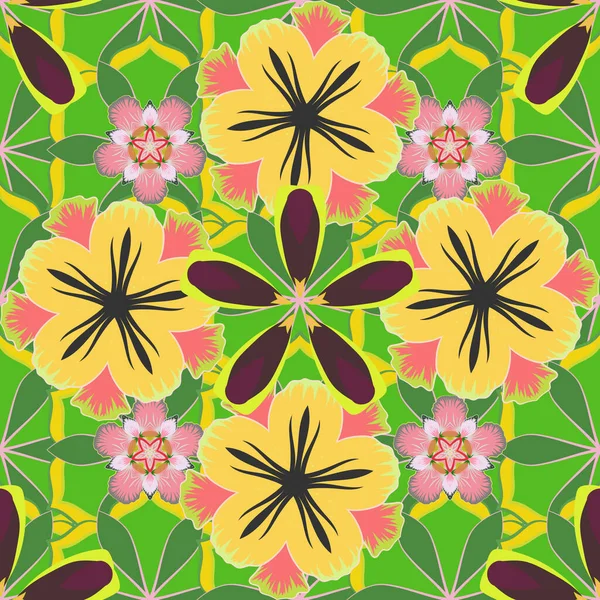 Κλασσικό Στολίδι Λουλουδιών Αφηρημένο Κλασικό Μοτίβο Χωρίς Ραφή — Διανυσματικό Αρχείο
