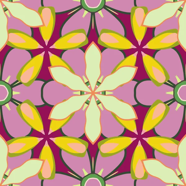 Винтажный Цветочный Орнамент Абстрактный Классический Бесшовный Шаблон — стоковый вектор