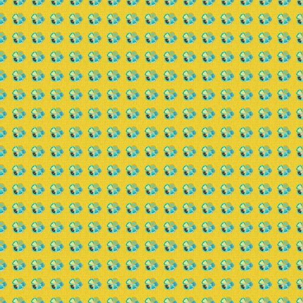 Абстрактный Векторный Узор Кошачьими Цветками Зеленого Синего Желтого Цветов — стоковый вектор