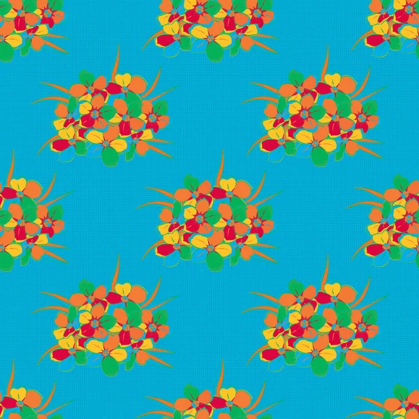 Yeşil, turuncu ve mavi renkli moda baskı. Klasik tarzda 