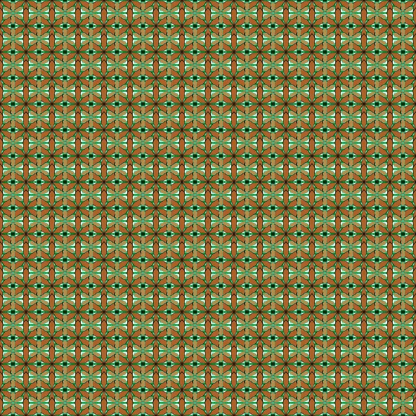 Turuncu Yeşil Kahverengi Renklerde Kusursuz Desen Vintage Tarzında Kusursuz Küçük — Stok Vektör