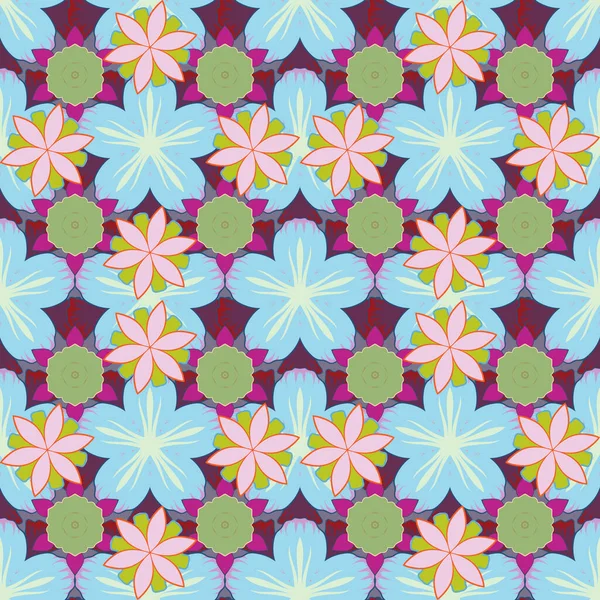 Exquisito Estampado Flores Estilizadas Estilo Vintage Estampado Moda Patrón Sin — Vector de stock