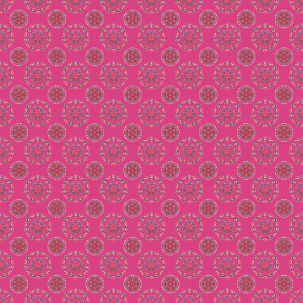 Nahtloses Muster Aus Bunten Elementen Auf Rosa Hintergrund Bausatz Zum — Stockvektor