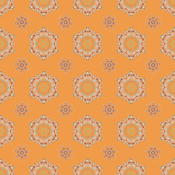 Fondo Pantalla Real Con Flores Abstractas Adorno Elegante Vectorial Patrón — Vector de stock