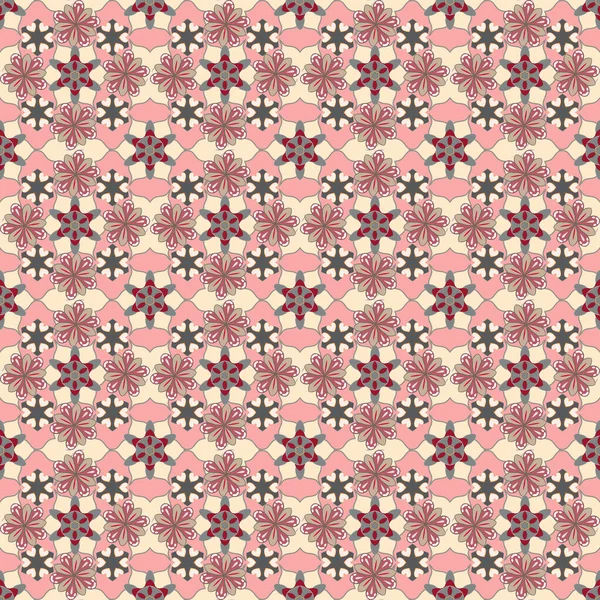 Patrón Sin Costuras Colores Marrón Beige Rosa Vector Lindo Patrón — Archivo Imágenes Vectoriales