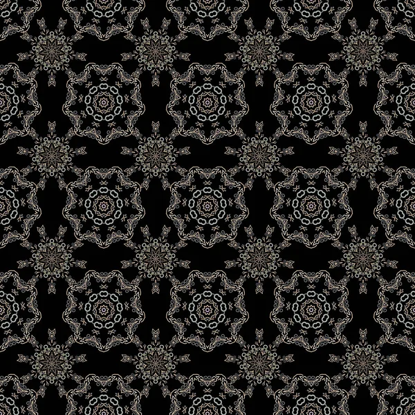 Patrón Fondo Floral Sin Costuras Damasco Colores Beige Ilustración Vectorial — Archivo Imágenes Vectoriales