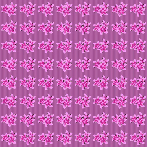 Ручная Роспись Бесшовный Узор Маленькими Цветами Фиолетовых Пурпурных Розовых Цветах — стоковый вектор