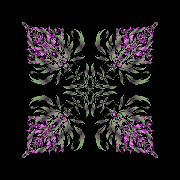 Concepto Lujo Real Victoriano Decoración Vectorial Adornada Elementos Púrpura Rosa — Archivo Imágenes Vectoriales