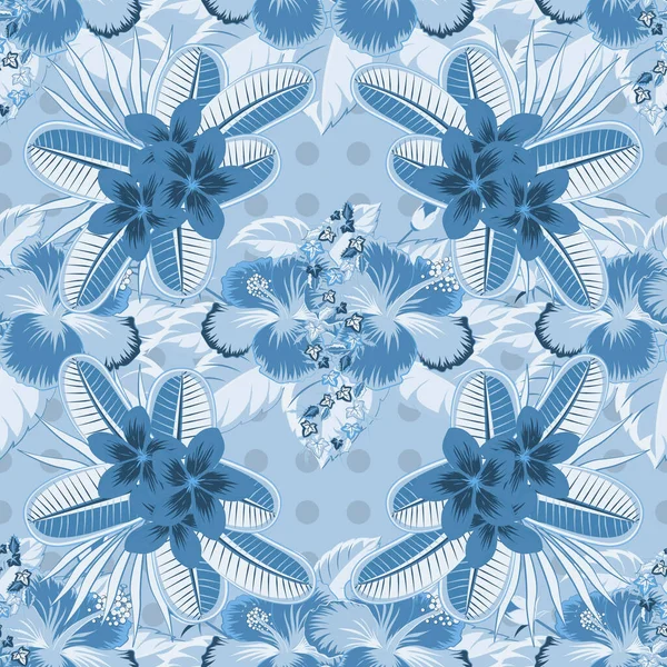 Art Tribal Imprimé Boho Vintage Fond Fleur Gris Bleu Texture — Image vectorielle