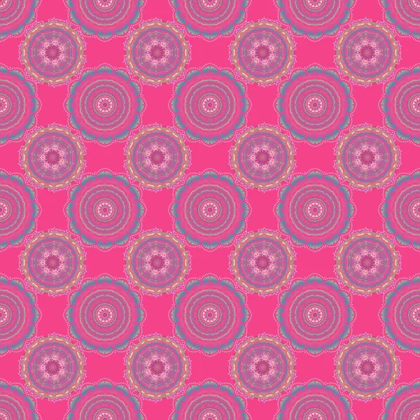 Vector Stilvolles Ornament Damast Nahtlose Muster Rosa Und Beige Farben — Stockvektor