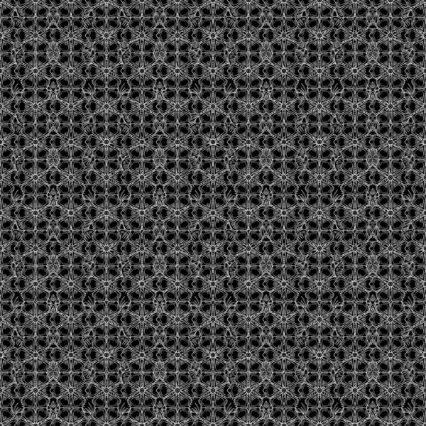 Vector Silueta Floral Patrón Sin Costura Esquema Abstracto Elementos Blancos — Archivo Imágenes Vectoriales