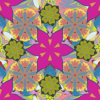 Eski bir çiçek süsü. Soyut klasik dikişsiz desen