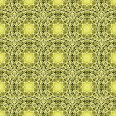 Vektör duvar kağıdı. İple bağlanmış balık ağı deseni yeşil ve sarı renklerde..