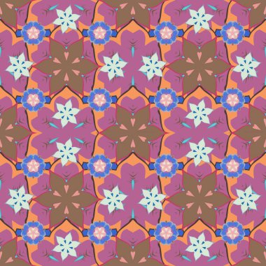 Soyut geometrik çizim. Karmaşık gradyanlı vektörsüz desen. Kusursuz geometrik desen. Pembe, mor ve morumsu elementlerle Geometrik süsleme.