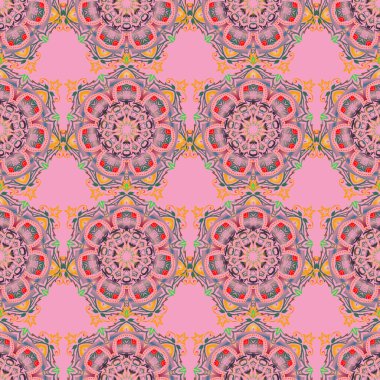 Kırmızı, yeşil ve sarı renklerle çiz. Vektör çizimi. Canlı yineleme - Basit, pürüzsüz desen yapmak için herhangi bir hatları doldurmak için kullanın.