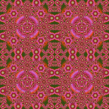 Geleneksel gotik damaske arka planı. Pembe, kırmızı ve yeşil arkaplansız çiçek süsleme deseni. Tebrik kartı, sunum veya düğün davetiyeleri için soyut arabesk arkaplanı.