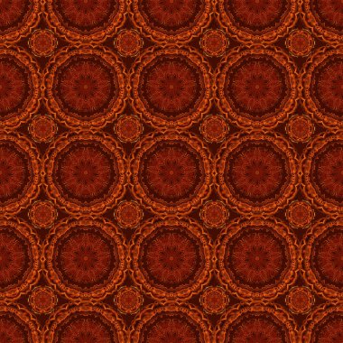 Vektör çizimi. Tasarım, tekstil veya kumaş için siyah, kırmızı ve turuncu renklerde vektörsüz çiçek deseni.