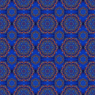 Zarif vektör damaske duvar kağıdı. Mor, mor ve mavi renklerde klasik, dikişsiz desen. Kusursuz arkaplan.